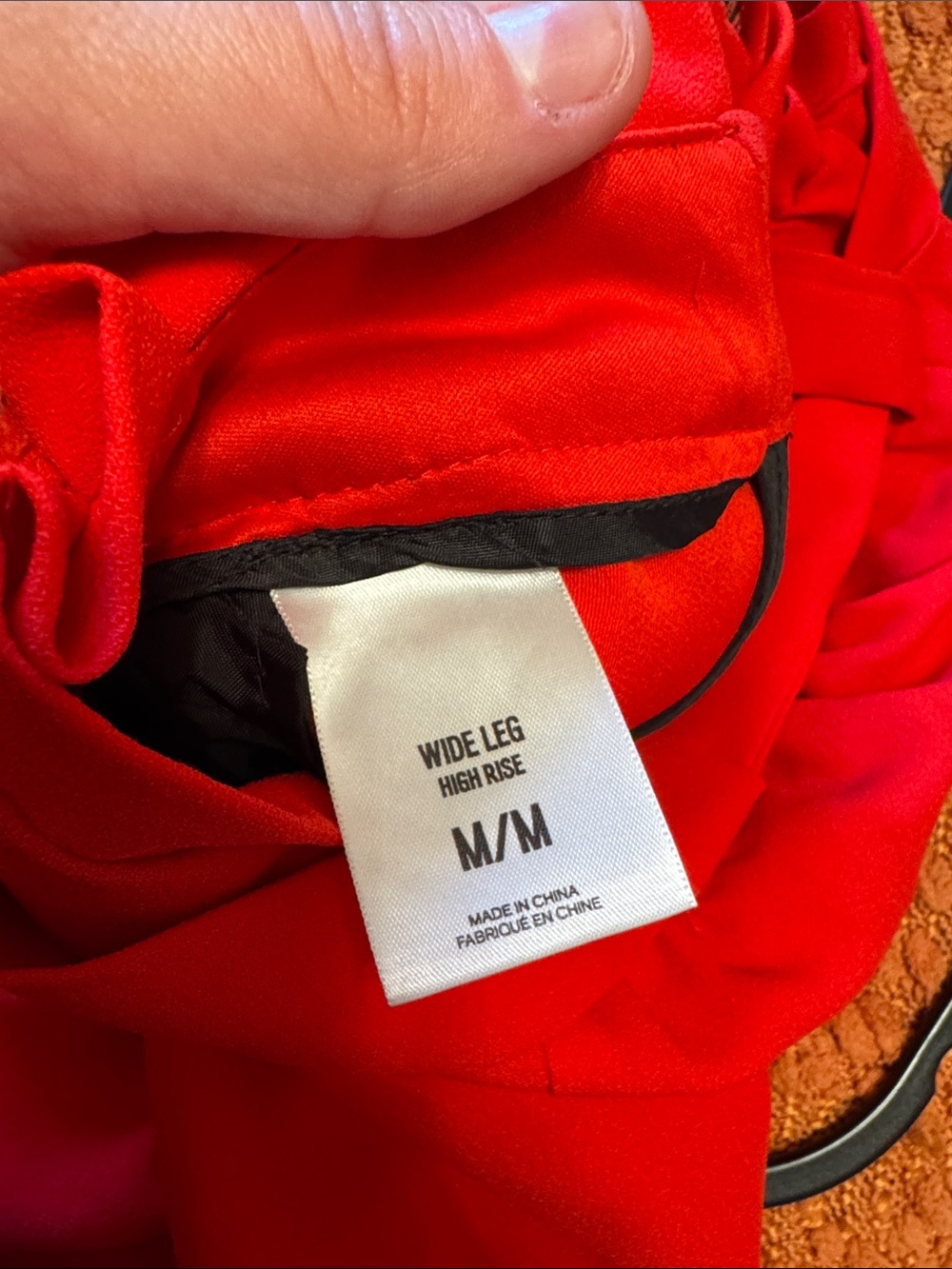 Express Red Paperbag Waist Wide-Leg Pants with Tie - Picture 4 of 4